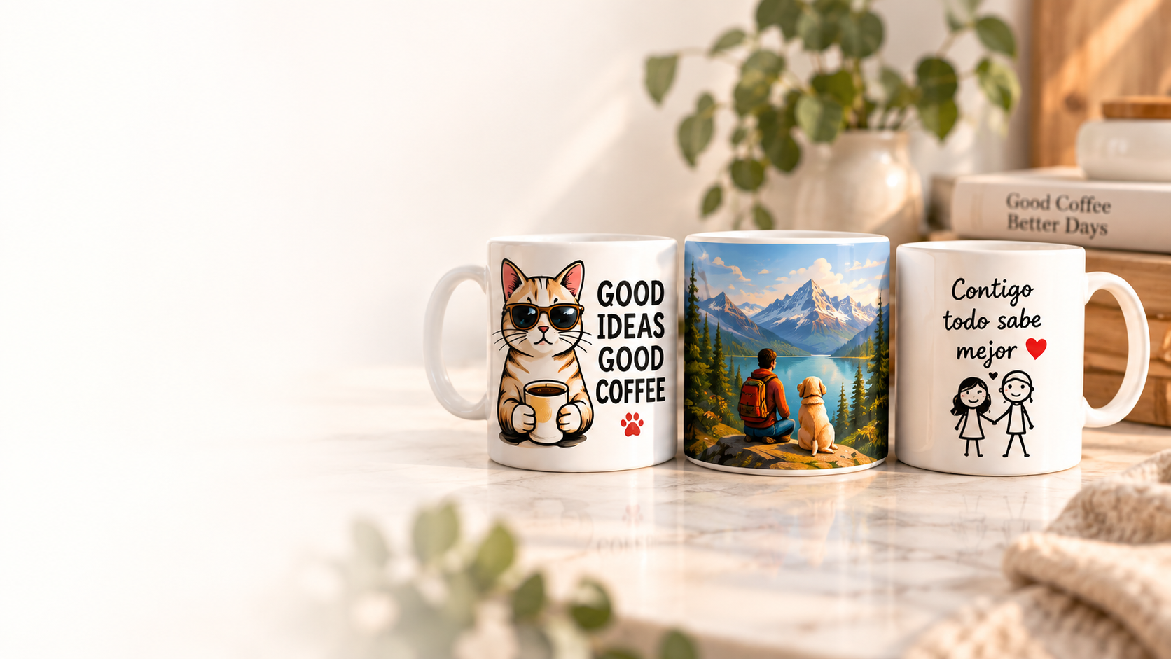 Ejemplos de tazas personalizadas con IA